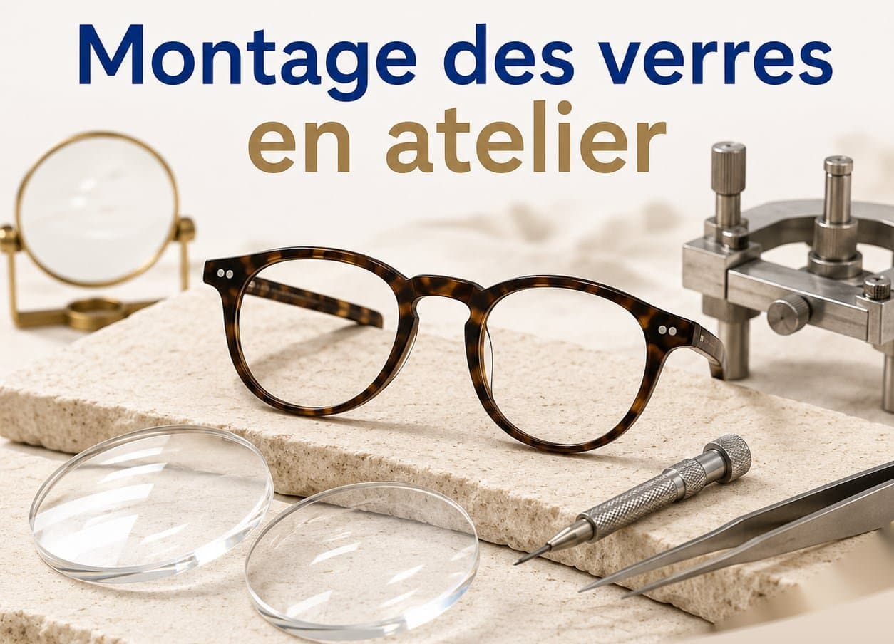 Montage des verres en atelier