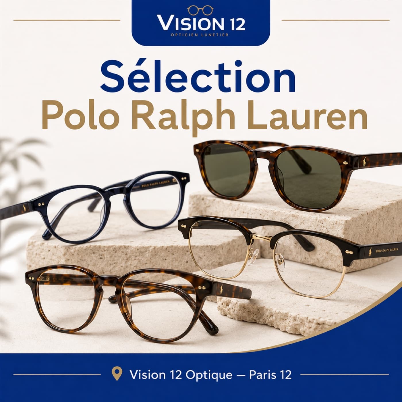 Sélection de lunettes Polo Ralph Lauren chez Vision 12, opticien à Paris 12