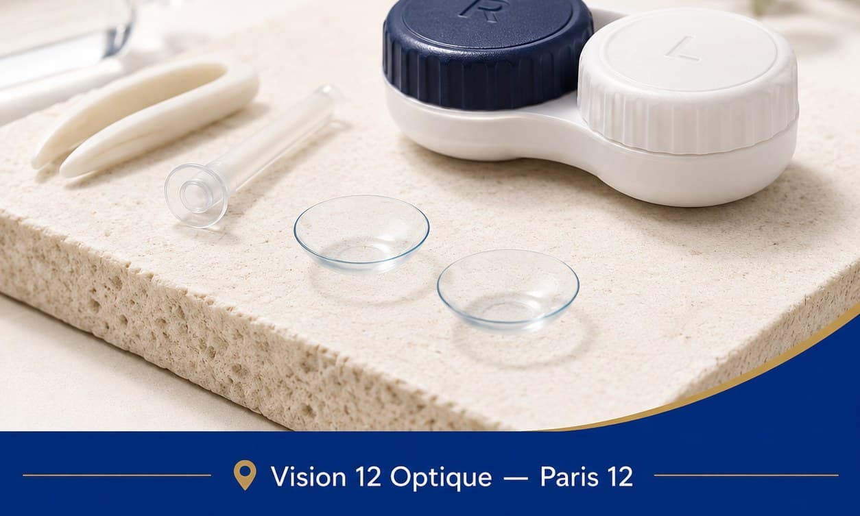 Lentilles de contact et boîtier de rangement chez Vision 12