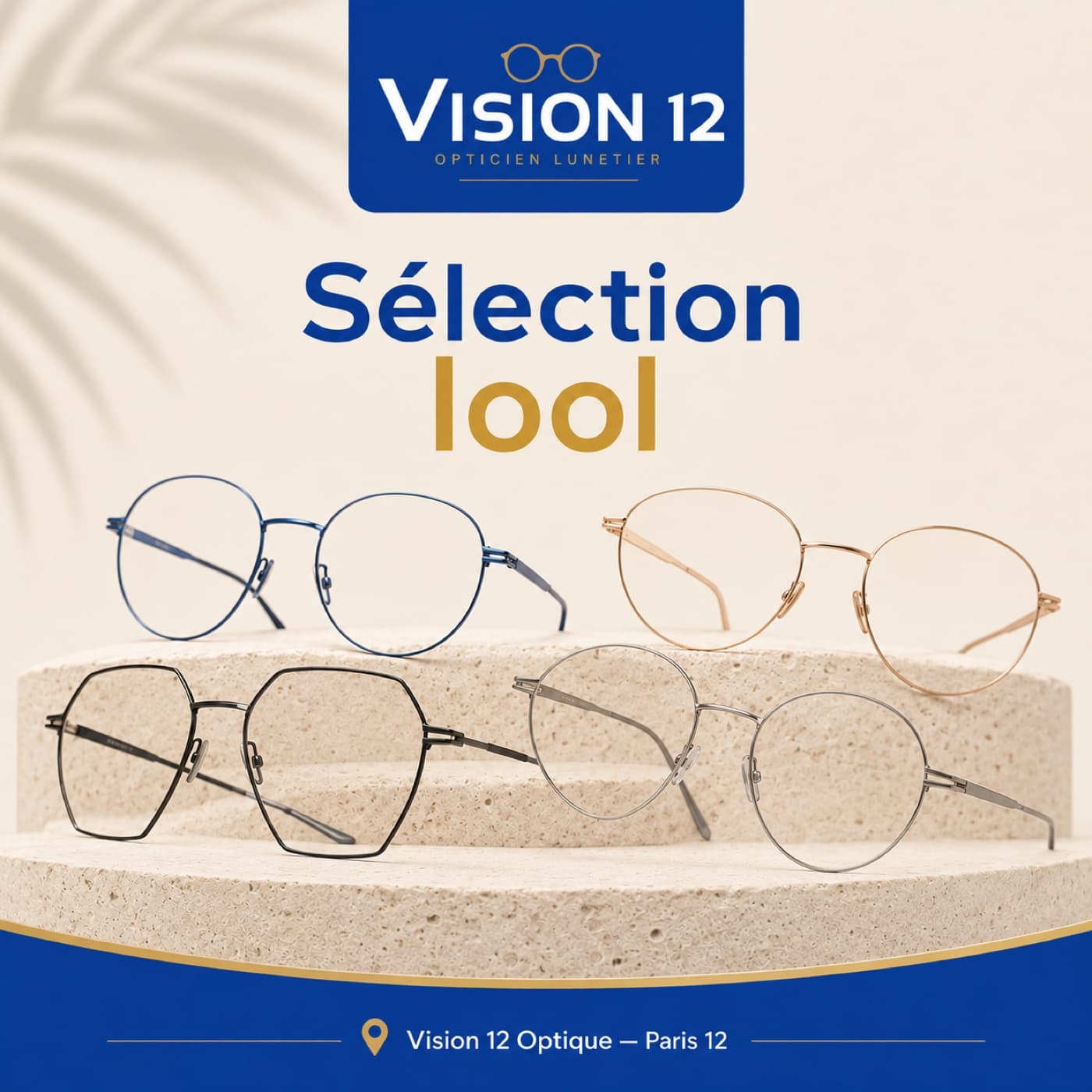 Sélection de montures lool ultralégères chez Vision 12, opticien à Paris 12