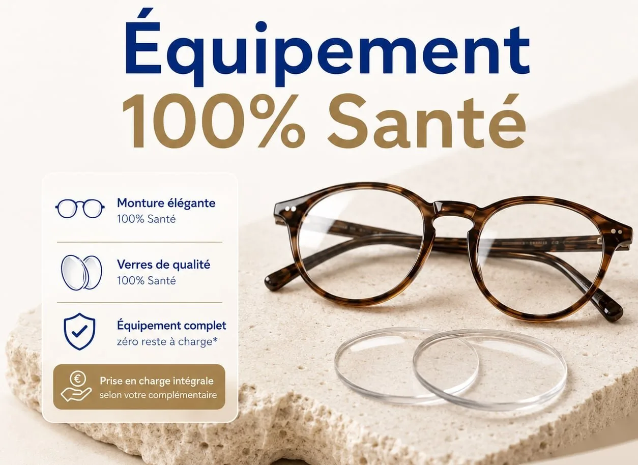 Équipement de lunettes 100% Santé, monture et verres