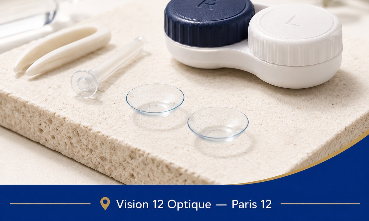 Lentilles de contact et boîtier de rangement chez Vision 12