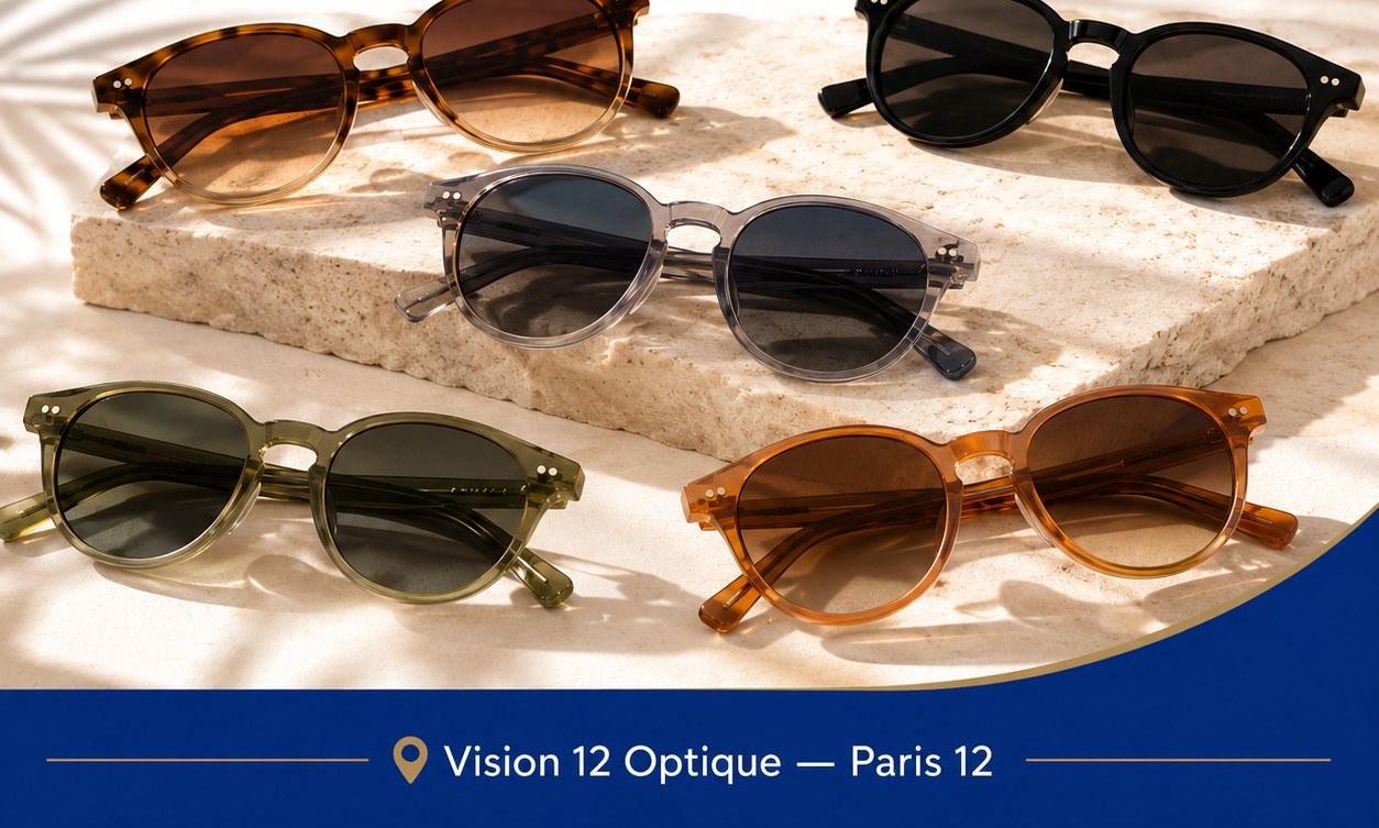 Lunettes de soleil présentées chez Vision 12